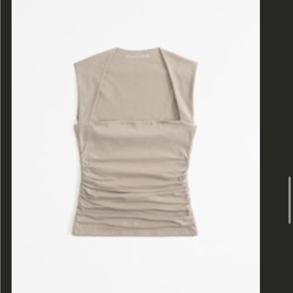 Abercrombie & Fitch Taupe Ruched Tank Top